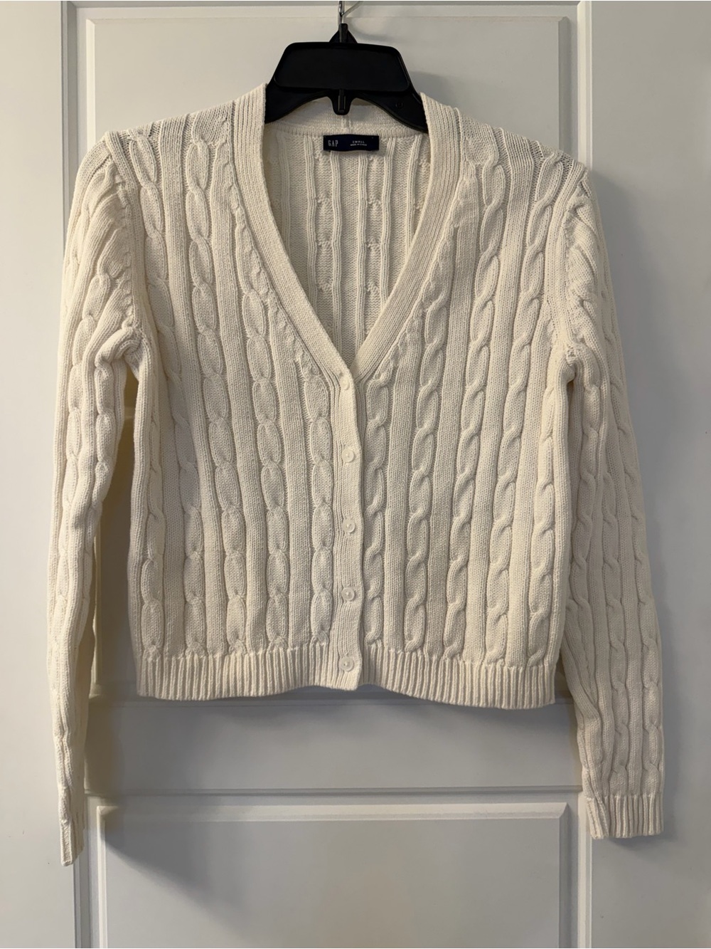 GAP| Cotton Fisherman Coastal Grandma Chunky Cable-Knit Button Cardigan | Sz S